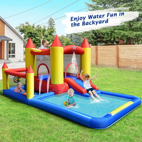 Costway 61473029 Inflatable Water Slide with Slide and Jumping Area