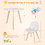 Costway 61743209 Modern Kids Activity Play Table and 2 Chairs Set with Beech Leg Cushion-White
