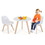 Costway 61743209 Modern Kids Activity Play Table and 2 Chairs Set with Beech Leg Cushion-White