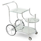 Costway 61895372 Kitchen Rolling Bar Cart with Tempered Glass Suitable for Restaurant and Hotel