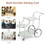 Costway 61895372 Kitchen Rolling Bar Cart with Tempered Glass Suitable for Restaurant and Hotel