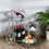 Costway 61895372 Kitchen Rolling Bar Cart with Tempered Glass Suitable for Restaurant and Hotel