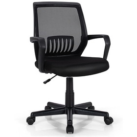 Costway 62410539 Mid-Back Mesh Height Adjustable Executive Chair with Lumbar Support
