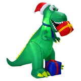 Costway 63029457 6 Feet Christmas Inflatable Dinosaur for Indoor and Outdoor