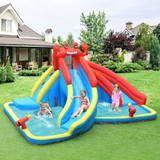 Costway 63529184 Inflatable Water Slide Bounce House with Water Cannon and Air Blower