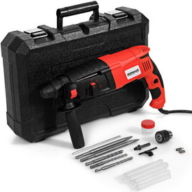 Costway 63582079 Electric Rotary Hammer Drill with Bits and Case