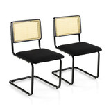Costway 63982745 2 Pieces Mid-Century Modern Dining Chair with Cantilever Design-Black