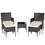 Costway 64129378 5 Pieces Outdoor Wicker Sofa Set with Coffee Table and 2 Ottomans