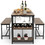 Costway 64195028 3 Pieces Dining Table Set for 4 with Wine Rack-Brown