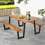 Costway 64231589 70 Inch Dining Table Set with Seats and Umbrella Hole