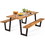 Costway 64231589 70 Inch Dining Table Set with Seats and Umbrella Hole