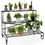 Costway 64725139 3-Tier Mental Plant Stand with Grid Shelf