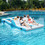 Costway 64937258 Floating 4 Person Inflatable Lounge Raft with 130W Electric Air-White