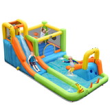 Costway 65047912 8 in 1 Inflatable Water Slide Park Bounce House Without Blower