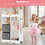 Costway 65701348 Kids Dress up Storage Costume Closet with Mirror and Toy Bins-White