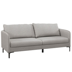 Costway 65924871 Modern 76 Inch Loveseat Sofa Couch for Apartment Dorm with Metal Legs-Gray