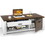 Costway 65987132 Modern Coffee Table with Front Back Drawers and Compartments for Living Room