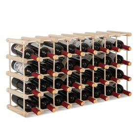 Costway 67135248 36-Bottle Wooden Wine Rack for Wine Cellar