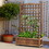 Costway 67843951 Solid Free Standing Wood Planter Box with Trellis for Garden