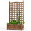 Costway 67843951 Solid Free Standing Wood Planter Box with Trellis for Garden