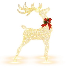 Costway 68159402 Lighted Standing Reindeer with Stakes for Christmas Decoration