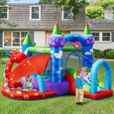 Costway 68230941 Kids Inflatable Bounce House Dragon Jumping Slide Bouncer Castle