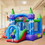 Costway 68230941 Kids Inflatable Bounce House Dragon Jumping Slide Bouncer Castle