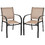 Costway 68321794 Set of 2 Patio Stackable Dining Chairs with Armrests Garden Deck-Brown
