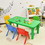 Costway 68391254 Kids Colorful Plastic Table and 4 Chairs Set