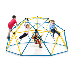 Costway 68425379 10 Feet Dome Climber with Swing and 800 Lbs Load Capacity-Multicolor