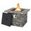 Costway 68709431 34.5 Inch Square Propane Gas Fire Pit Table with Lava Rock and PVC Cover-Gray