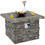 Costway 68709431 34.5 Inch Square Propane Gas Fire Pit Table with Lava Rock and PVC Cover-Gray
