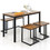Costway 68721304 4 Pieces Industrial Dining Table Set with Bench and 2 Stools-Brown