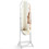 Costway 69314527 Standing Jewelry Cabinet Armoire Organizer LED Light Mirror Lockable White