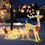 Costway 69342851 Christmas Reindeer Sleigh Decoration with 100 Lights-Golden