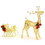 Costway 69342851 Christmas Reindeer Sleigh Decoration with 100 Lights-Golden