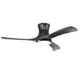 Costway 69834751 52 Inch Flush Mount Ceiling Fan with LED Light-Black