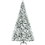 Costway 70641539 8 Feet Snow Flocked Hinged Christmas Tree with Berries and Poinsettia Flowers