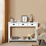 Costway 71239086 Wooden Console Table with 3 Drawers and 2-Tier Shelves