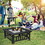 Costway 71285096 32 Inch 3 in 1 Outdoor Square Fire Pit Table with BBQ Grill and Rain Cover for Camping