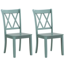 Costway 71452306 Set of 2 Cross Back Rubber Wood Dining Chairs