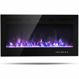 Costway 71628034 40-Inch Electric Fireplace Recessed with Thermostat