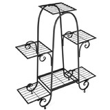 Costway 71685302 6-Tier Plant Stand with Adjustable Foot Pads-Black