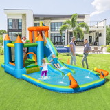 Costway 71924860 Inflatable Water Slide with Bounce House and Splash Pool without Blower for Kids