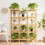 Costway 71946502 Multifunctional Bamboo Shelf Flower Plant Display Stand