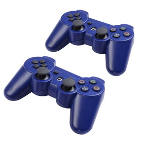 Costway 72159043 Lot 2 Wireless Controller for Sony PS3 Black White PlayStation 3 New -Blue