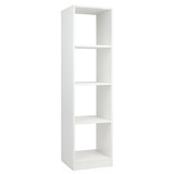 Costway 72538914 5 Tiers 4-Cube Narrow Bookshelf with 4 Anti-Tipping Kits-White