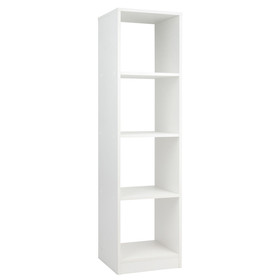 Costway 72538914 5 Tiers 4-Cube Narrow Bookshelf with 4 Anti-Tipping Kits-White