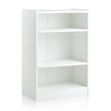 Costway 72853914 3-Tier Bookcase Open Display Rack Cabinet with Adjustable Shelves-White