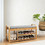 Costway 72910548 3-Tier Bamboo Shoe Rack Bench with Cushion-Natural